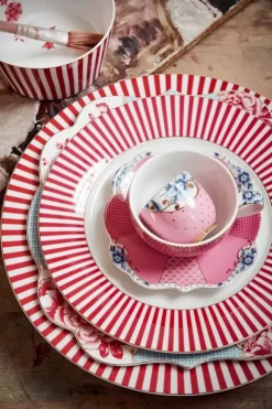 Pip Studio Royal Stripes Ontbijtbord Donker 21Cm Roze Sale