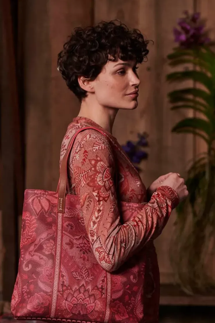 Pip Studio Shopper Vierkant Kyoto Festival Donker Roze Outlet