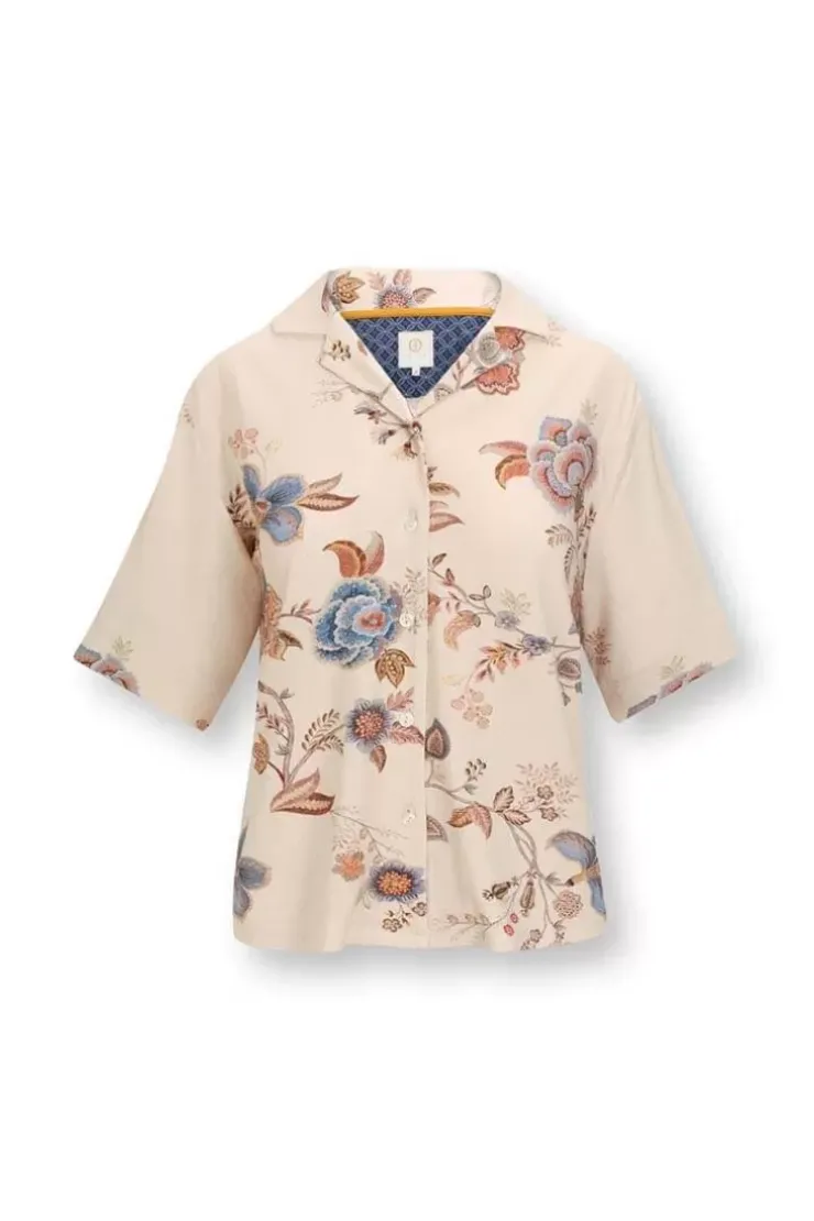 Pip Studio Top Korte Mouw Cece Fiore Wit Clearance