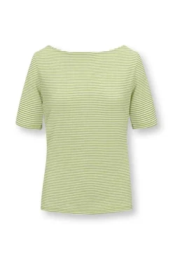 Pip Studio Top Korte Mouw Little Sumo Stripe Fel Groen Outlet