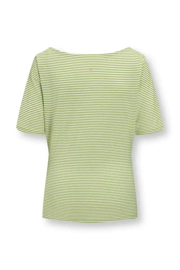 Pip Studio Top Korte Mouw Little Sumo Stripe Fel Groen Outlet