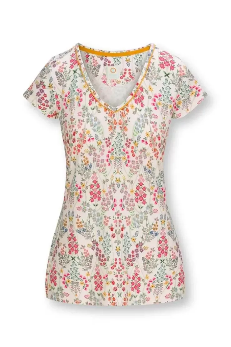 Pip Studio Top Korte Mouw Primavera Wit