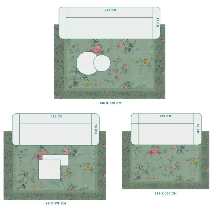 Pip Studio Vloerkleed Fleur Grandeur By Pip Groen Hot
