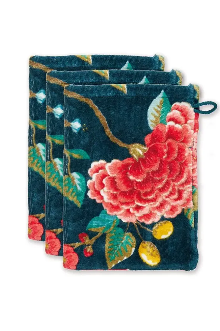 Pip Studio Washandje Set/3 Good Evening Donker 16X22 Cm Blauw Best