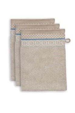 Pip Studio Washandje Set/3 Soft Zellige 16X22 Cm Khaki